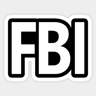 FBI Shirt Front Print White Sticker